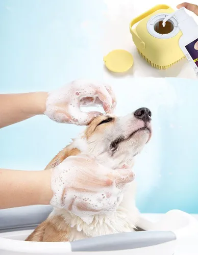 Miniatura 4 de Cepillo de baño para perros, cepillo de aseo para perros, cepillo de champú para perros, cepillo para baño con cepillos de dientes para mascotas