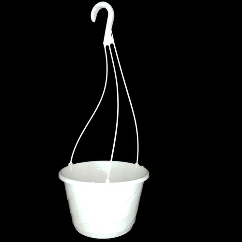 Miniatura 5 de Cesta colgante de remolino Contempo de 10 pulgadas de diámetro, verde o blanco (5, verdeq)
