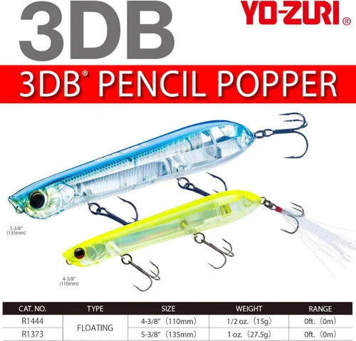 Miniatura 4 de Yo-Zuri 3DB Pencil Popper, Floating, Bunker de maní