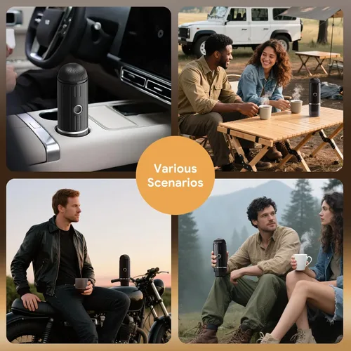 Miniatura 7 de Cafetera eléctrica portátil para café molido y cápsulas NS, tecnología de calentamiento rápido con USB-C, perfecta para RV, senderismo, camping