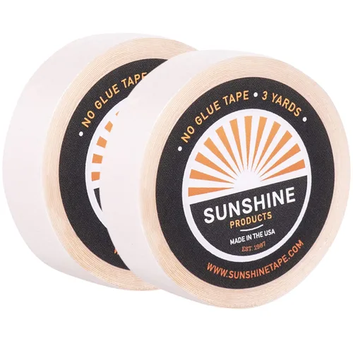 Miniatura 26 de Sunshine Tape Rollo de cinta adhesiva para peluca sin pegamento 1 pulgada x 3 yardas Doble cara, grado médico Cinta de tupé y peluca