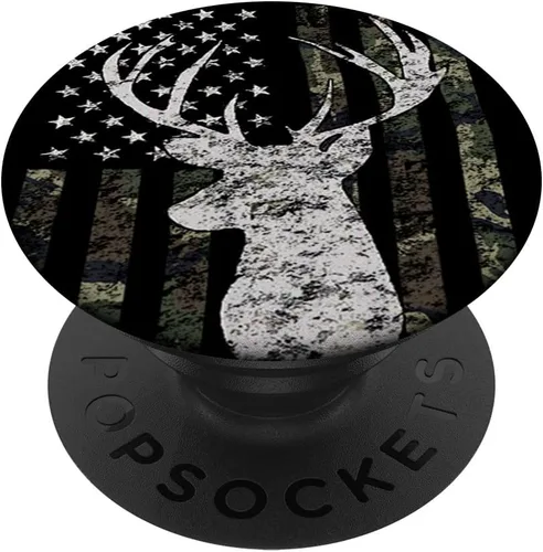 Bandera de camuflaje de caza de ciervos Buck – PopSockets Grip y soporte para teléfonos y tabletas