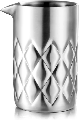 Nicunom Vaso mezclador de cóctel, 18 onzas de acero inoxidable Martini agitando vidrio, jarra mezcladora de barra de doble pared, vaso de cóctel,