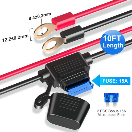 Miniatura 4 de Cargador de Coche Resistente de 10 Pies 12V/24V, Adaptador de Encendedor de Cigarrillos de 216W de 7 Puertos con Carga Rápida USB-C PD30W/QC3.0