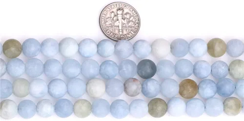 Miniatura 2 de JOE FOREMAN Cuentas esmeriladas mate de aguamarina azul de 0.472 in para hacer joyas, piedras preciosas naturales semipreciosas, redondas de 15