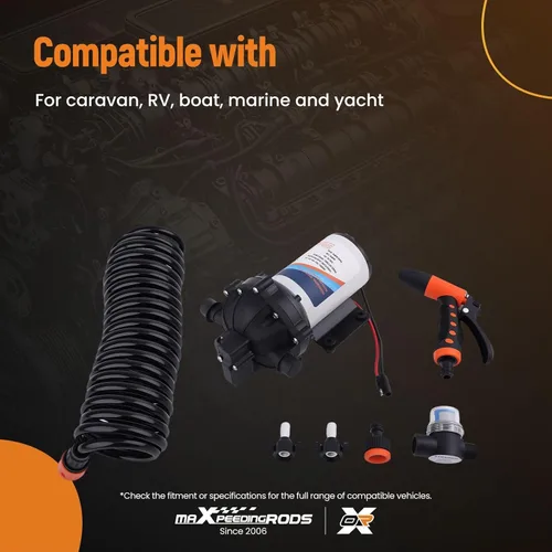 Miniatura 3 de maXpeedingrods Sistema de bomba de agua de 70 PSI, bomba de diafragma de bomba de agua de 12 V/24 V, 5.5 GPM, para caravana, barco, marino
