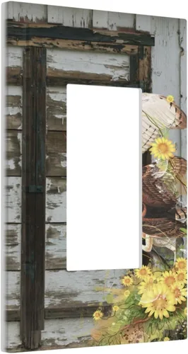 Miniatura 22 de Cubierta de Interruptor de Luz de 1 Gang con Escena de Flores de Grecia Mediterránea, Dispositivo Individual Basculante/GFCI, Placa Decorativa