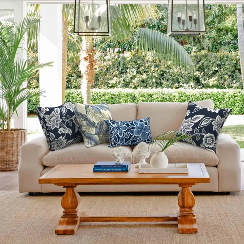 Miniatura 916 de Juego de 2 almohadas para exteriores de 16 x 16 pulgadas, repelentes al agua con interiores, para muebles de patio, hogar, jardín, geometría bohemia