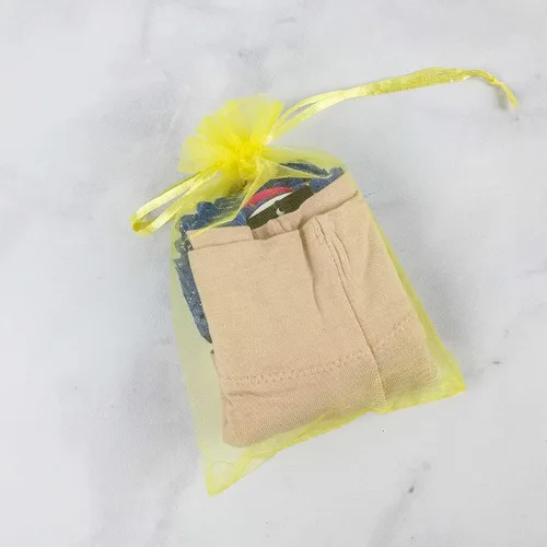 Miniatura 5 de Bolsas de regalo de organza de 4 x 6 pulgadas con cordón para joyas, dulces, juego de 100 bolsitas amarillas divertidas, bolsas de cinta de malla
