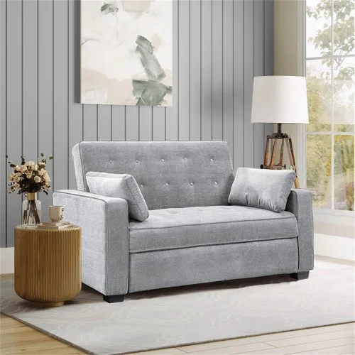 Miniatura 15 de Serta Ainsley Sofá Cama Convertible de 66.5", Tamaño Full, Dreamcoil Comfort, Tela Tejida Suave, Carbón