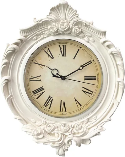 AELS Reloj de pared vintage de 13 x 11 pulgadas, estilo europeo, decorativo, retro, de cuarzo, funciona con pilas, para colgar en la sala de estar,
