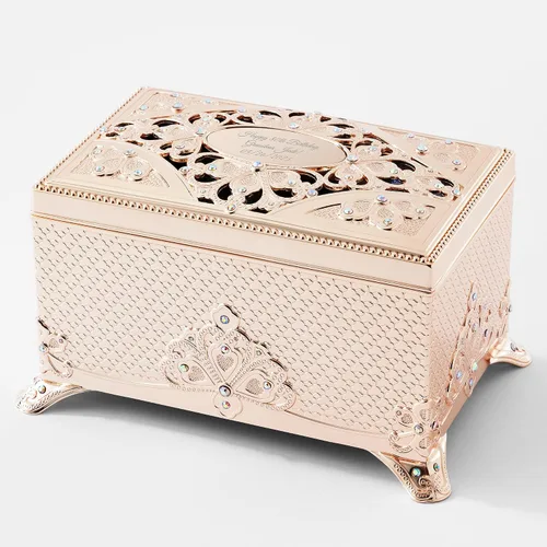 Miniatura 2 de THINGS REMEMBERED Joyero musical dorado grabado de Anastasia (personalización), reproduce música inolvidable, regalo para mujeres