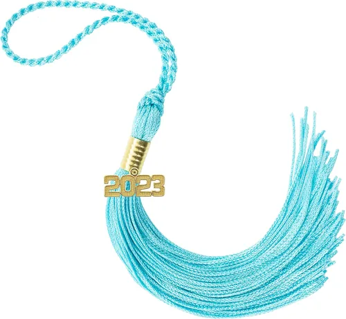Miniatura 490 de Borla de graduación Aqua 2022, todos los colores escolares disponibles, fabricada en Estados Unidos