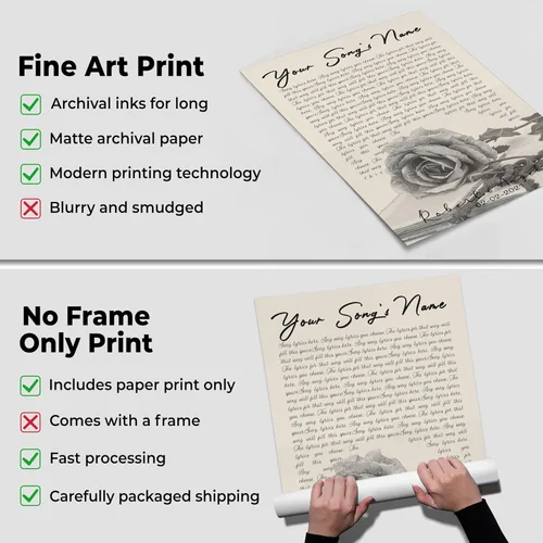 Miniatura 3 de H-DEWALL póster personalizable con letra de tu canción favorita y foto, lienzo inspirador con marco, arte de pared, regalo romántico para mujer