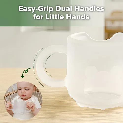 Miniatura 6 de haakaa Vasos de silicona para niños pequeños, sin BPA, tazas de entrenamiento a prueba de caídas para bebés de 6 meses en adelante, 5 onzas