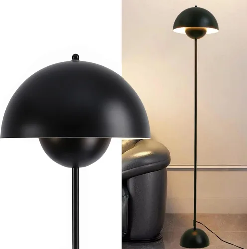 COSYLUX Lámpara de pie moderna para sala de estar, lámpara de pie alta industrial para dormitorio, pantalla de metal reflectante, lámpara de pie de