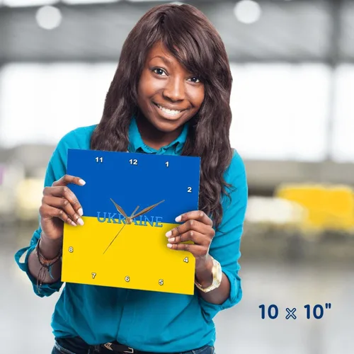Miniatura 4 de 3dRose Flag of Ukraine of Blue and Yellow 10x10 Wall Clock