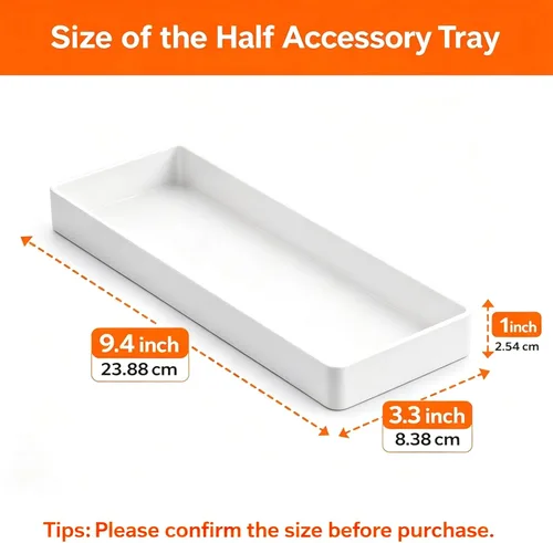 Miniatura 3 de Amazon Basics Organizador de escritorio de plástico - Medio bandeja accesoria, blanco 2-Blanco