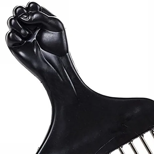 Miniatura 8 de Púa de pelo de metal, peine afro, peine de peinado, peine de peinado, cepillo rizado para el cabello, tenedor de plástico, peine antiestático