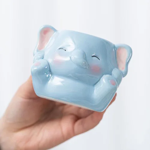 Miniatura 6 de DIYOMR Bonita maceta de animales, mini maceta de cerámica con forma de animal de dibujos animados para suculentas, soporte para plantas de aire