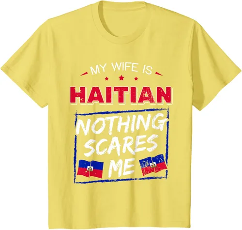 Miniatura 79 de My Wife Is Haitian Republic of Haiti Heritage Roots - Camiseta con bandera, Negro, S