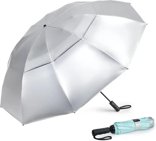 Miniatura 114 de G4Free Paraguas de golf grande de 42/46/54/62 pulgadas, paraguas compacto de viaje inverso, 10 varillas, resistente al viento para lluvia, doble