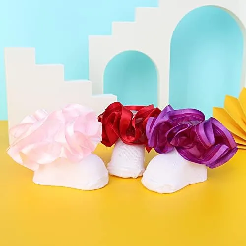 Miniatura 3 de TONGXiNHUA and three Chinese characters 8 Pairs Ruffle Socks for NewbornInfantToddlerLittle Girls