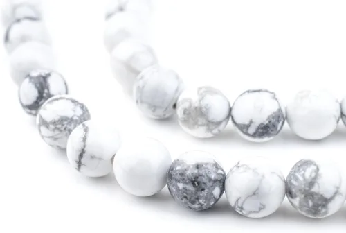 Miniatura 49 de The Bead Chest Cuentas de Jade Blanco Mate Redondas (8mm): Piedra Preciosa Orgánica Redonda Esférica de Energía con Poder de Sanación para Hacer