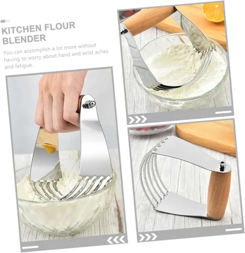 Miniatura 7 de Cortador de masa de acero inoxidable, licuadora de pastelería, herramienta de horneado manual para masa y mantequilla fría, utensilio de cocina