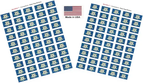 Miniatura 196 de 100 calcomanías de la bandera de Alaska; 1.5" x 1" hechas en Estados Unidos, calcomanías autoadhesivas de la bandera del estado para álbumes