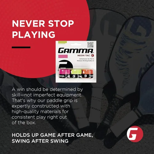 Miniatura 10 de GAMMA Overgrips deportivos de neón para tenis – Alto rendimiento y absorción de humedad, también para pickleball, pádel, raqueta Sports OG – Dri