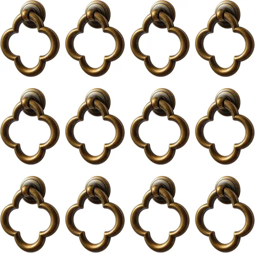 Miniatura 10 de Pomos de Armario Pomos de Gabinete Tiradores de Cajón, Pomos de Aleación de Zinc Negro para Tocador, Pomos de Armario para Cocina, Baño (Estilo F-2)