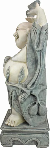 Miniatura 5 de Design Toscano Jolly Hotei Laughing Man - Estatua de jardín para interiores y exteriores, 26 pulgadas de alto, resina de piedra fundida, acabado