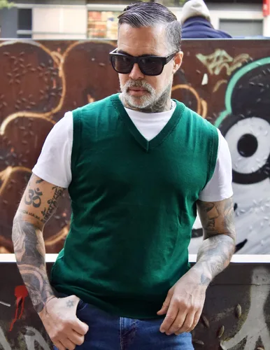 Miniatura 3 de COOFANDY Chaleco sin mangas para hombre, ligero con cuello en V, de algodón sólido