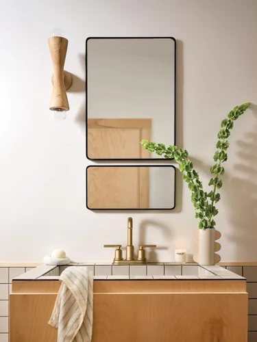 Miniatura 2 de Moen Gibson 6150BZG - Grifo de baño moderno de arco alto de dos manijas de oro bronce con montaje de drenaje, 6150BZG