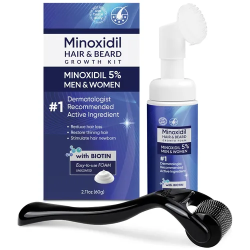 Espuma de minoxidil al 5% para hombres y mujeres, espuma de minoxidil para hombres para cabello y barba, minoxidil para el crecimiento del cabello