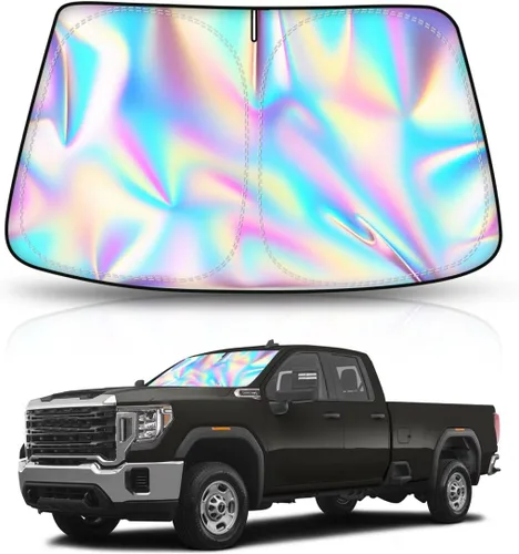 Miniatura 29 de BESTVIEW Protector Solar Para Parabrisas Compatible con GMC Sierra 1500 2500 3500 2019 2020 2021 2022 2023, Visor Solar Reflectivo Plegable