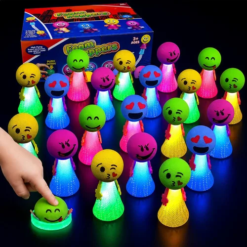 Miniatura 9 de Liberty Imports Planet Pop Jumpers para niños, paquete de 20 juguetes de reventar con sistema solar iluminado con estrellas y planetas, lanzadores