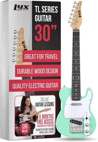 Miniatura 16 de LyxPro Guitarra eléctrica de 30 pulgadas, serie TL, cuerpo de madera de Paulownia de tamaño completo, golpeador de 3 capas, cuello en forma de C