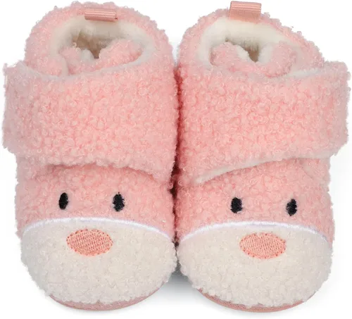 Miniatura 2 de ESTAMICO Botas cálidas de forro polar para recién nacidos, con suela antideslizante para cuna, calcetines de invierno, zapatos de dibujos animados