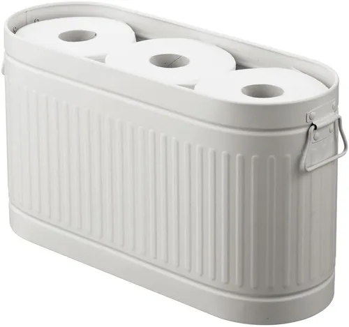 Miniatura 12 de mDesign Organizador grande de papel higiénico de acero, contenedor de almacenamiento de 6 rollos para suelo de baño, se adapta debajo del fregadero
