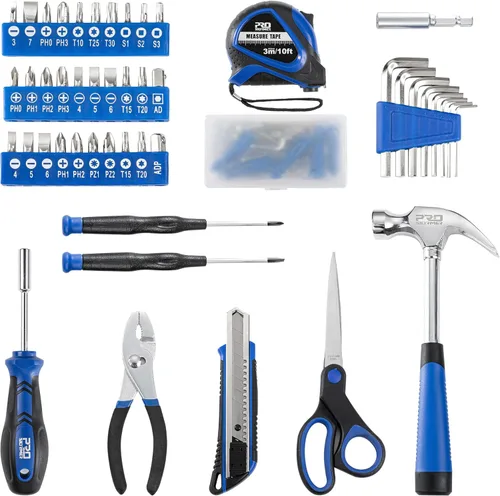 Miniatura 2 de Prostormer - Kit de herramientas de 93 piezas, juego básico de herramientas para reparaciones del hogar con estuche de almacenamiento, pequeño kit