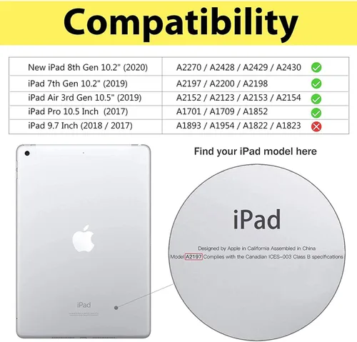 Miniatura 5 de Funda para iPad 10.2 de 8ª generación 2020 / 7ª generación 2019 / iPad Air de 10.5 pulgadas 2019 / iPad Pro 10.5, funda protectora duradera a prueba