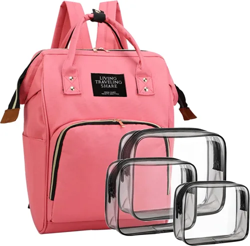 Timberer Bolsa de pañales con bolsas organizadoras, bolsas de pañales multifunción para el cuidado del bebé, mochila de viaje de gran capacidad,
