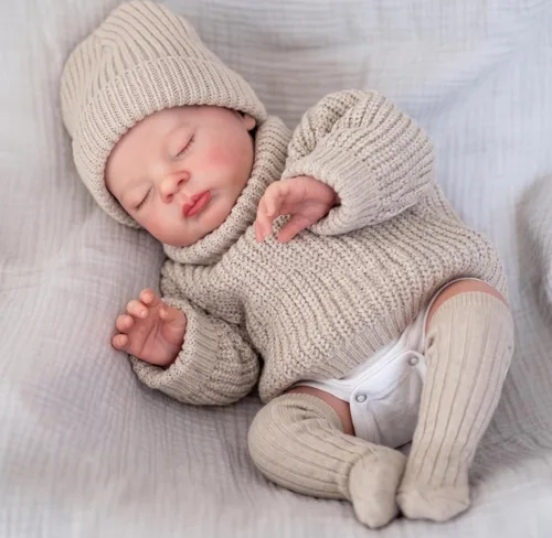 Pinky Reborn Muñecas de Bebé de 19 Pulgadas Muñeca Realista de Bebé Recién Nacido Muñeca de Bebé Reborn Muñecas de Vinilo Bebe Juguete para Niños de