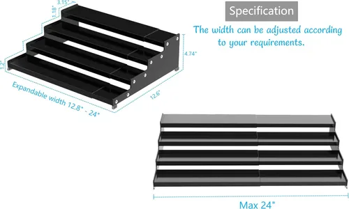 Miniatura 6 de Jojocross Organizador de especias expandible de 4 niveles para gabinete de cocina, diseño moderno y estante de almacenamiento antideslizante que 1