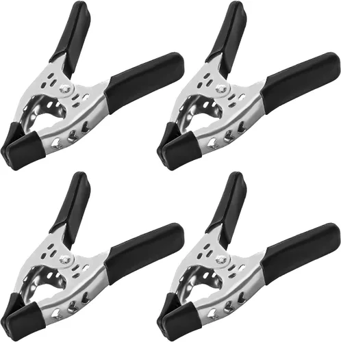 Miniatura 2 de Paquete de 4 abrazaderas de resorte de 6 pulgadas de gran resistencia de metal, color negro, apertura de mandíbula de 3 pulgadas