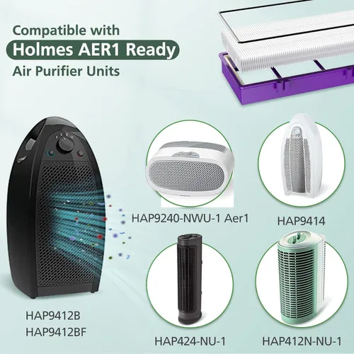 Miniatura 3 de HAPF300AP Performance Plus Filtro de Repuesto para Purificador de Aire Holmes AER1 HAPF300AP-U4, 4 Filtros True HEPA+ 8 Prefiltros de Carbono
