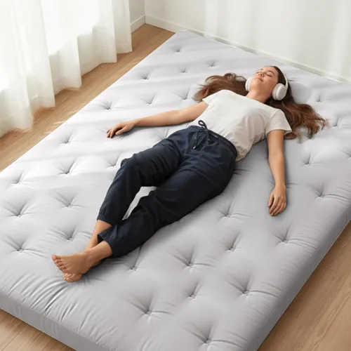 Miniatura 25 de ZonLi Colchón de Futón Japonés para Suelo Tamaño Individual de 75" x 39", Funda 100% Algodón 2.5" Engrosado, Colchón Tatami, Almohadilla Plegable