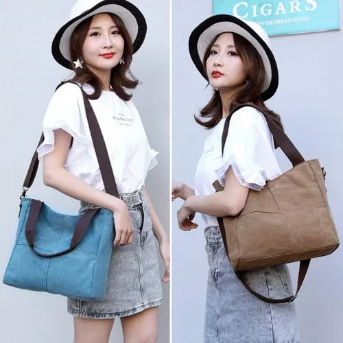 Miniatura 3 de Sunshinejing Bolso de lona pequeño para mujer, bolso cruzado de hombro, bolsos de trabajo, bolso de viaje